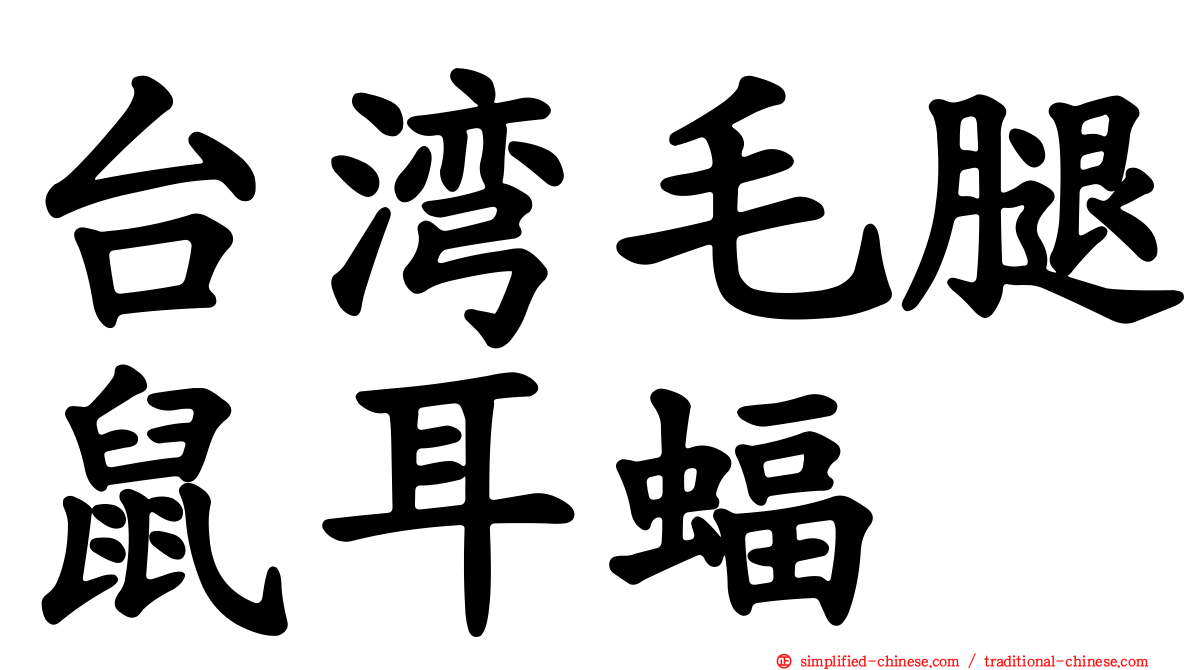 台湾毛腿鼠耳蝠