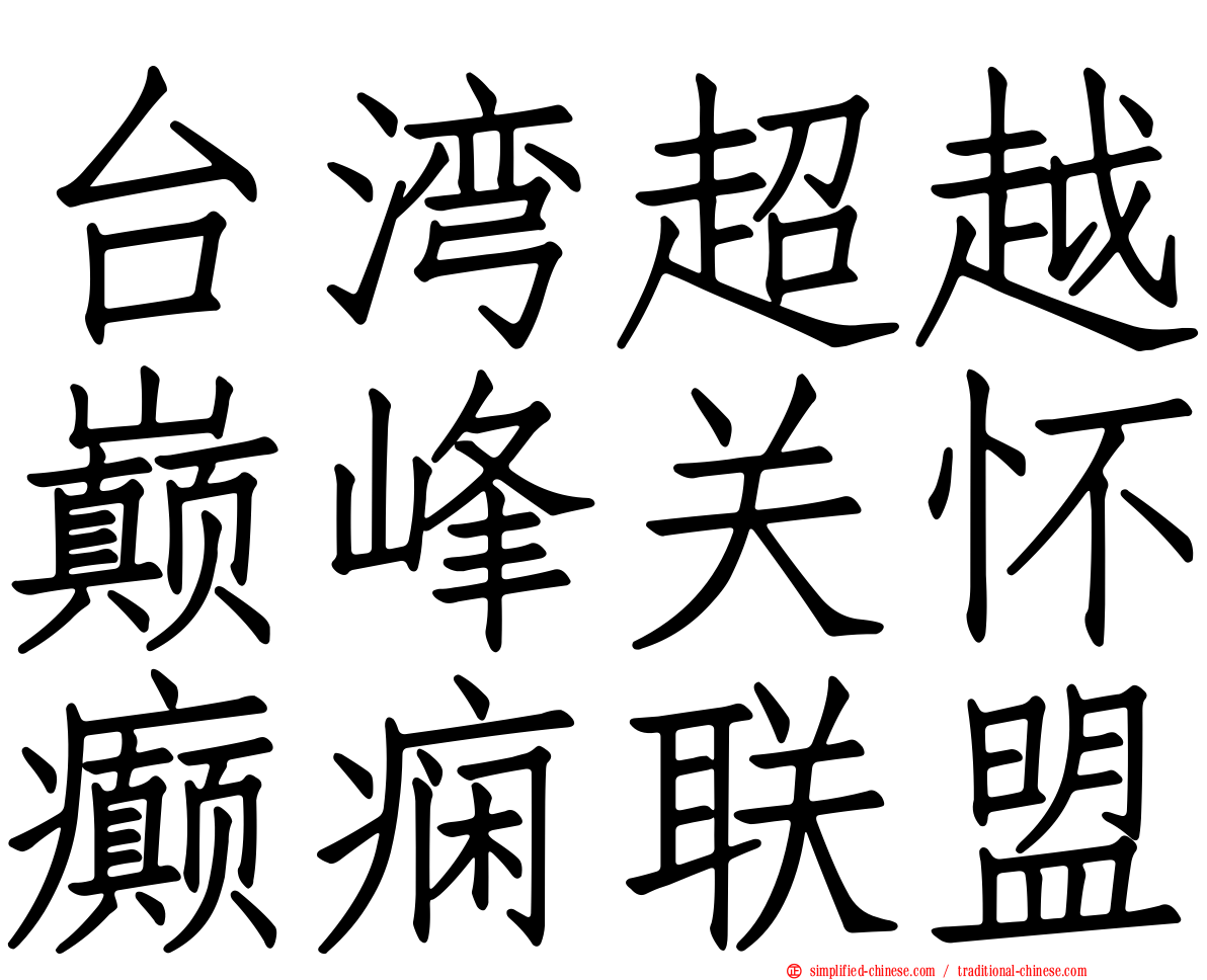 台湾超越巅峰关怀癫痫联盟