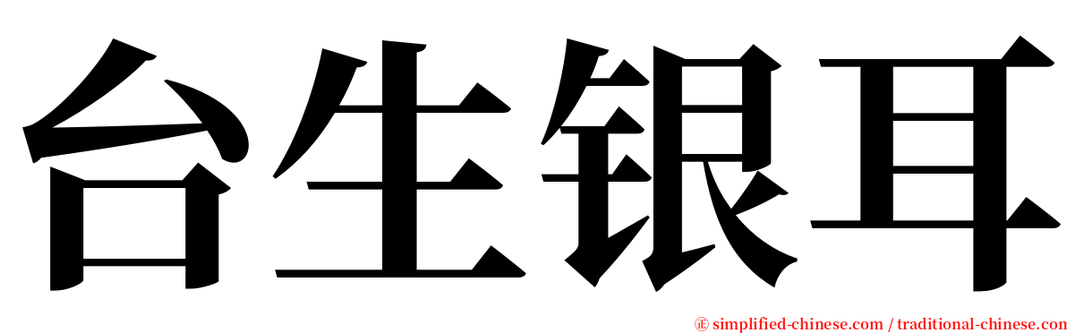 台生银耳 serif font