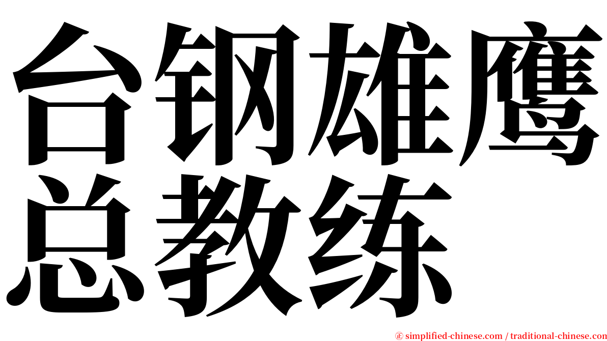台钢雄鹰总教练 serif font