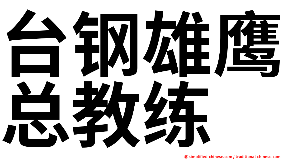 台钢雄鹰总教练
