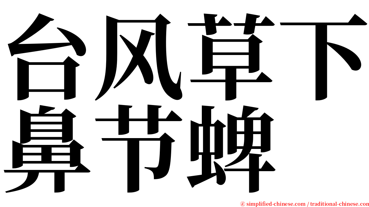 台风草下鼻节蜱 serif font