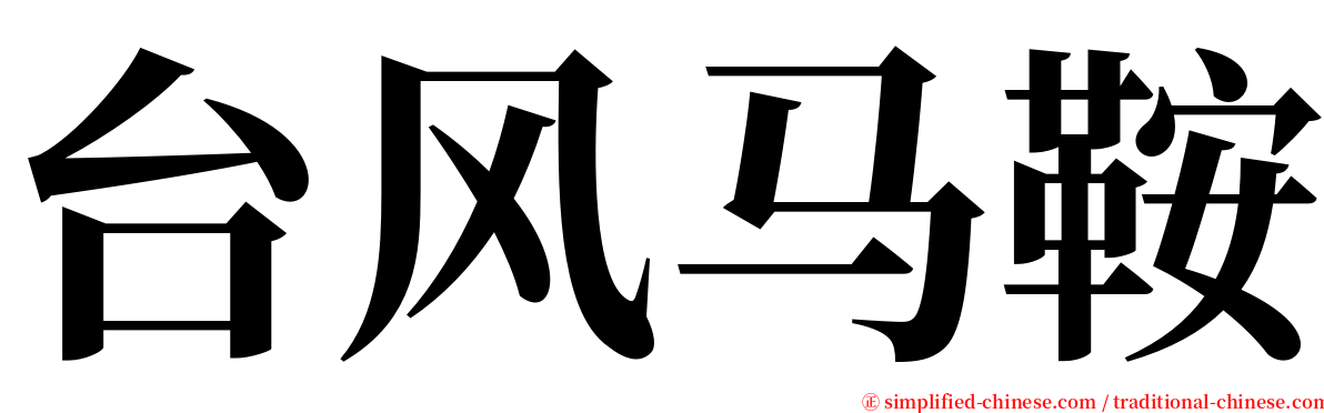 台风马鞍 serif font