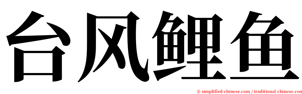 台风鲤鱼 serif font