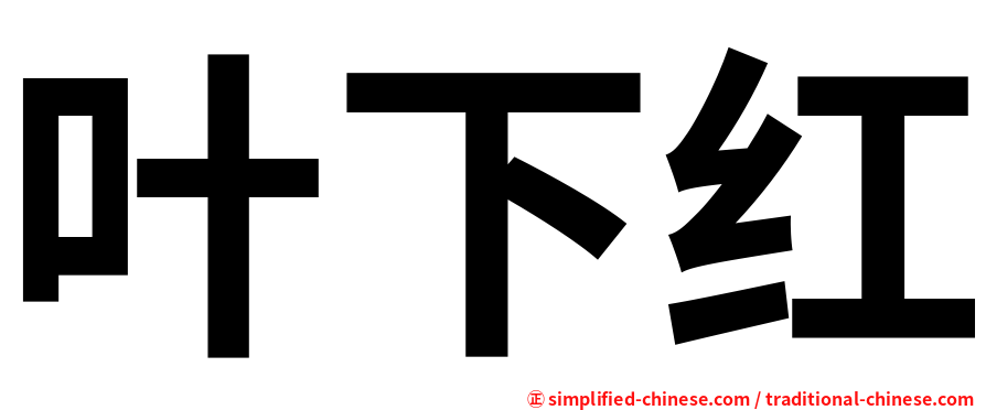 叶下红