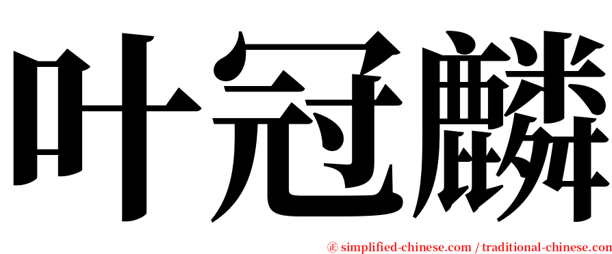 叶冠麟 serif font