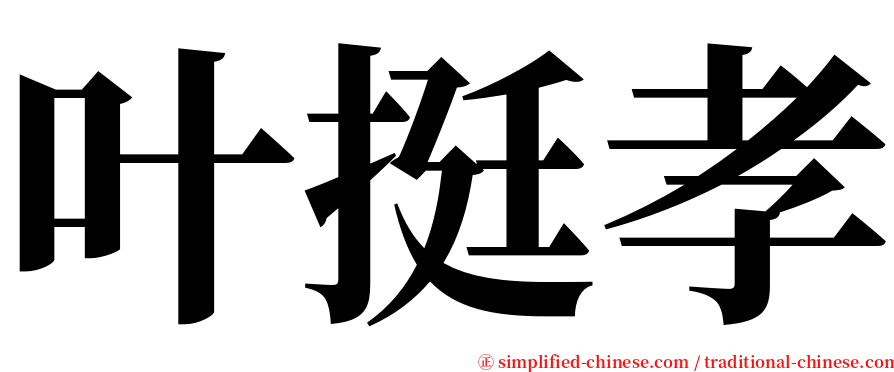 叶挺孝 serif font