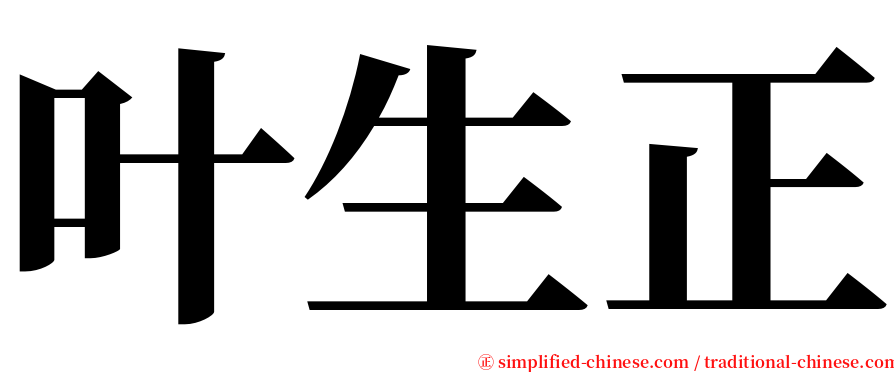 叶生正 serif font
