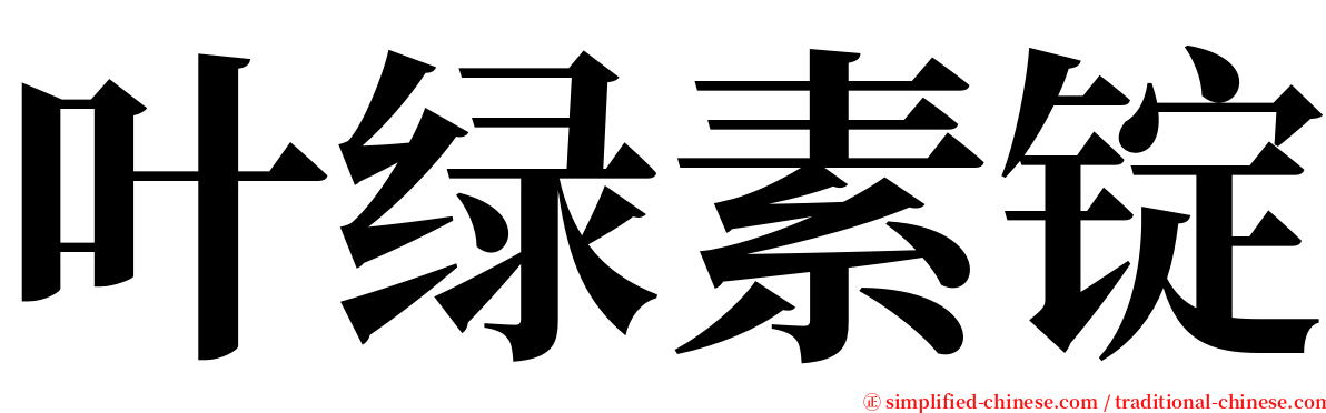 叶绿素锭 serif font