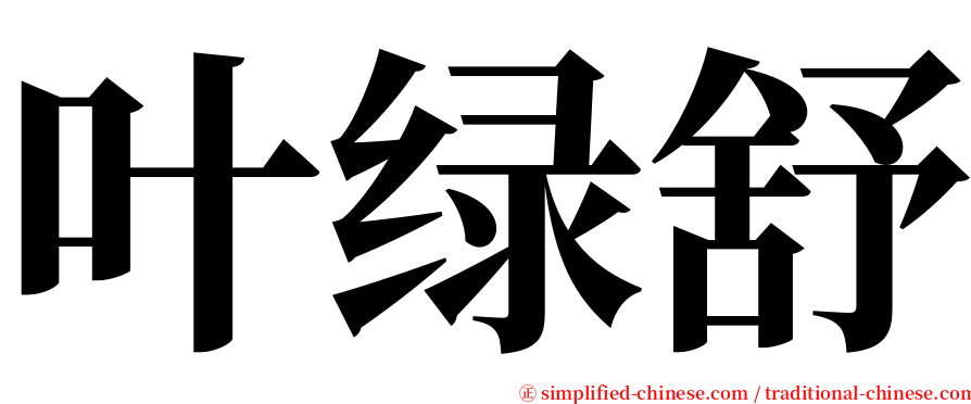 叶绿舒 serif font