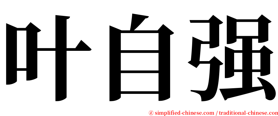 叶自强 serif font