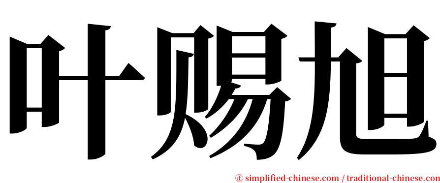 叶赐旭 serif font