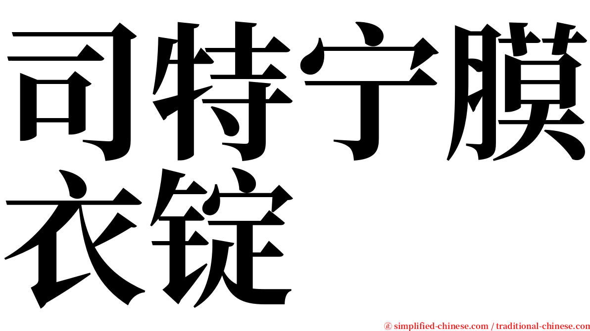 司特宁膜衣锭 serif font