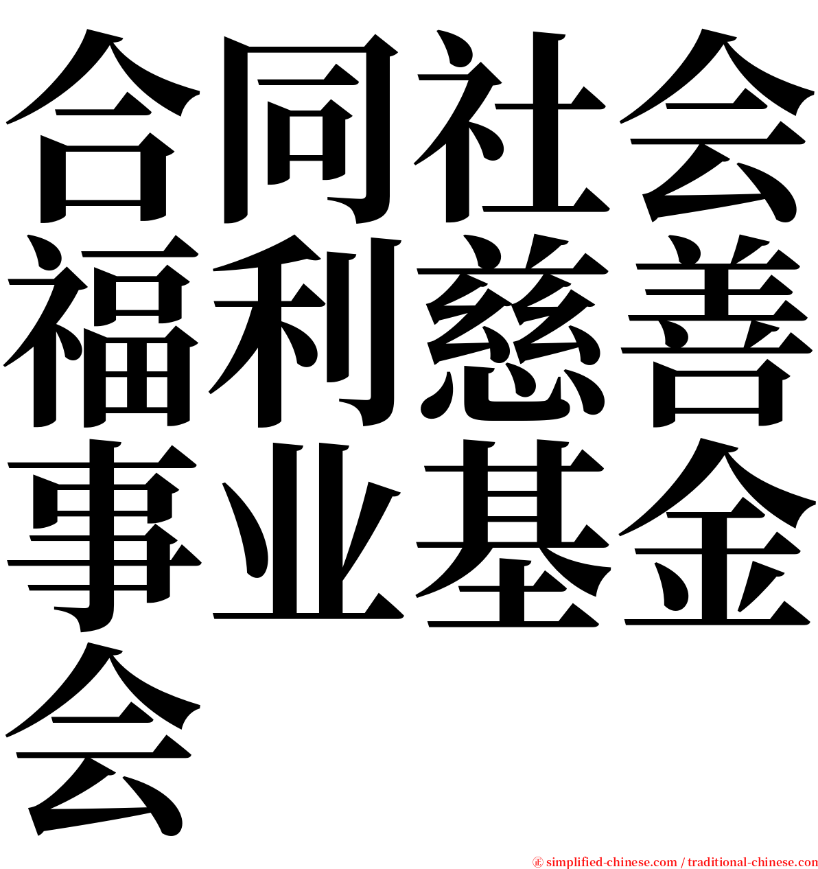 合同社会福利慈善事业基金会 serif font