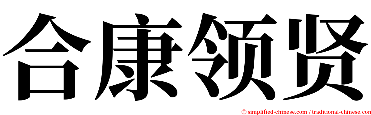合康领贤 serif font