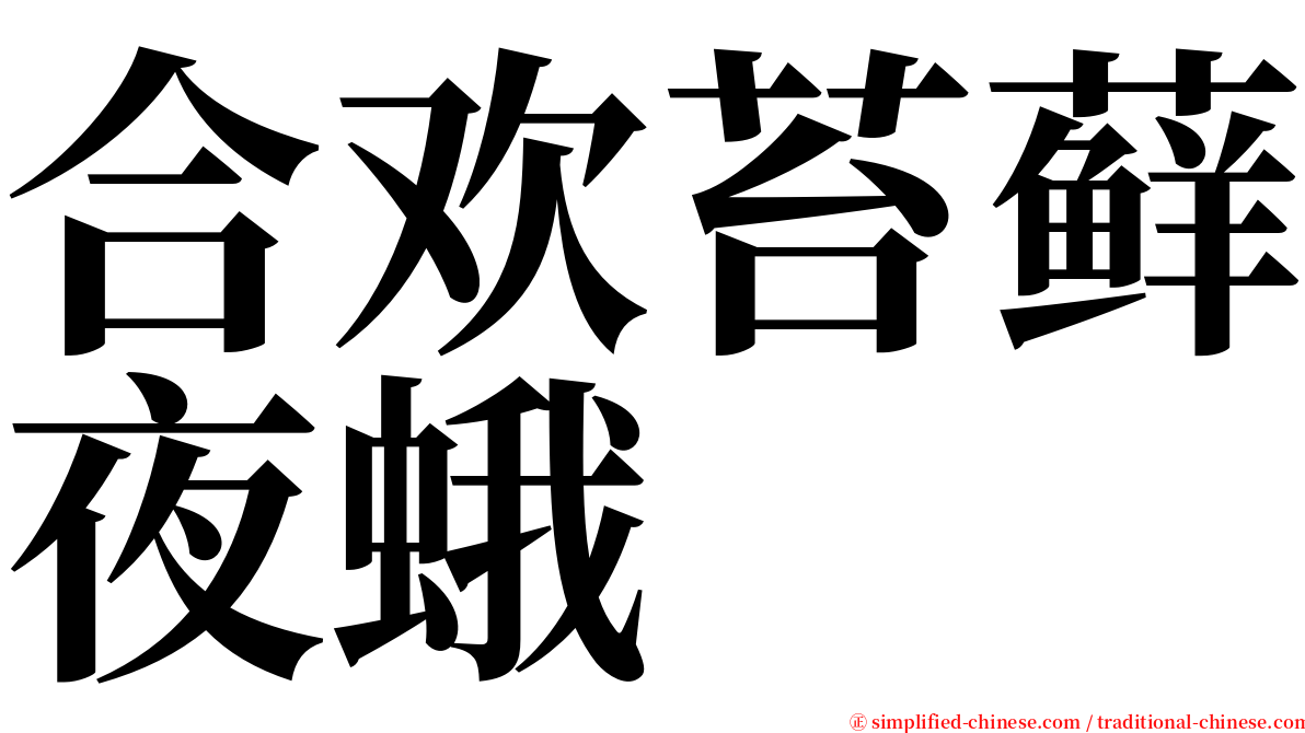 合欢苔藓夜蛾 serif font