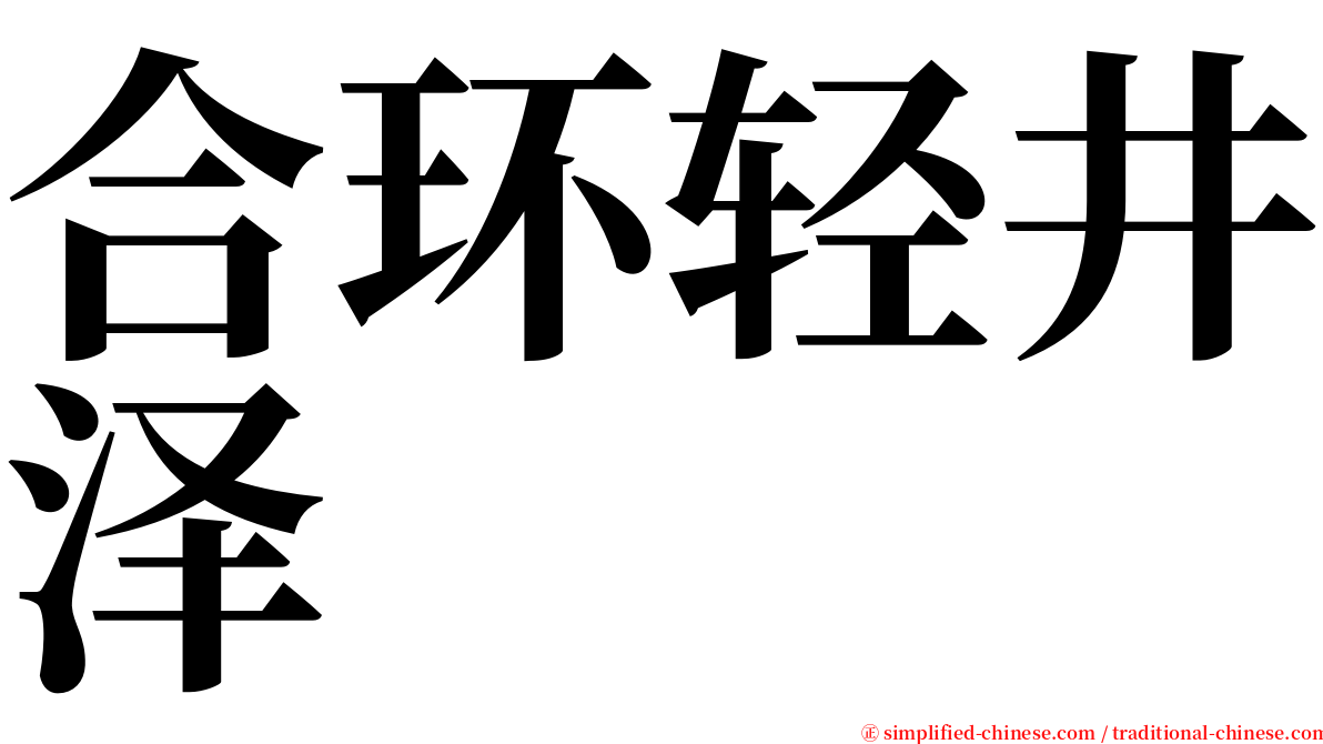 合环轻井泽 serif font