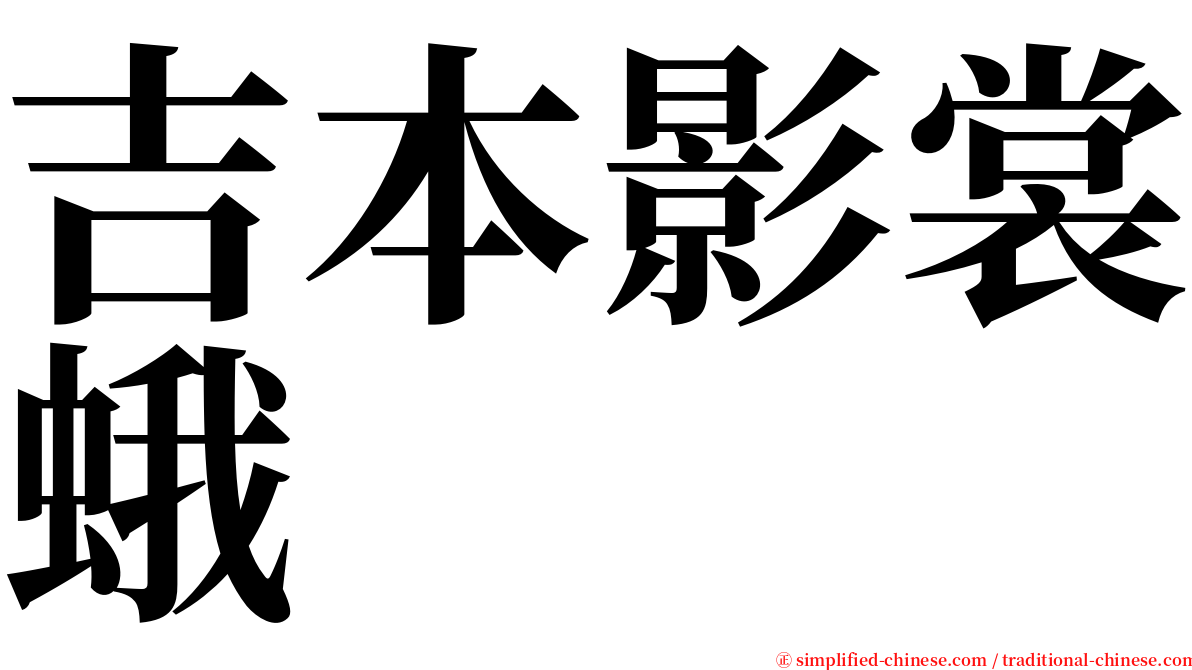吉本影裳蛾 serif font