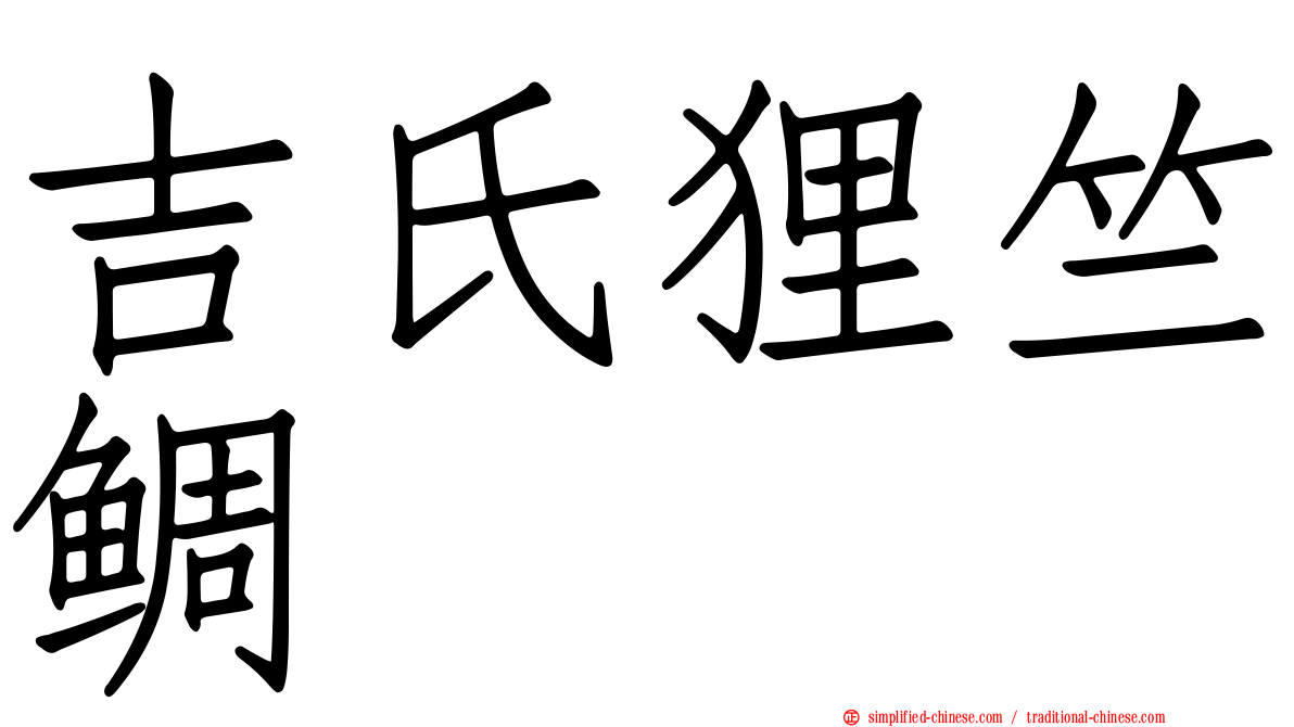 吉氏狸竺鲷