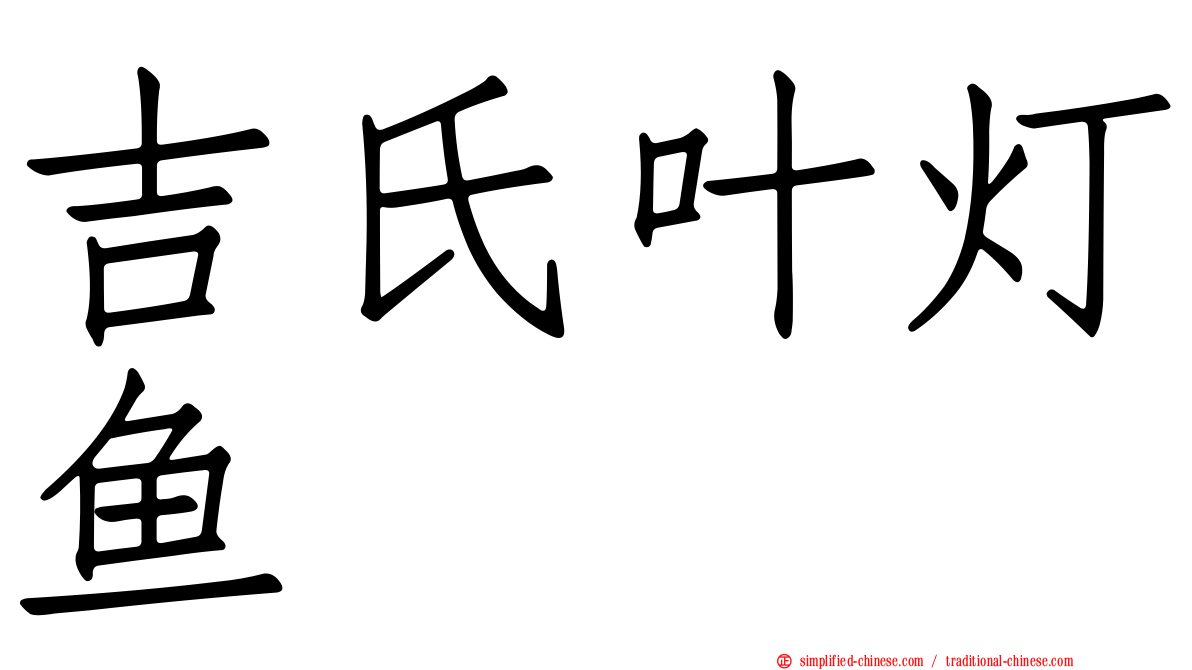 吉氏叶灯鱼