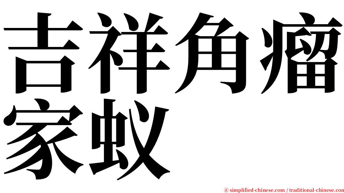 吉祥角瘤家蚁 serif font