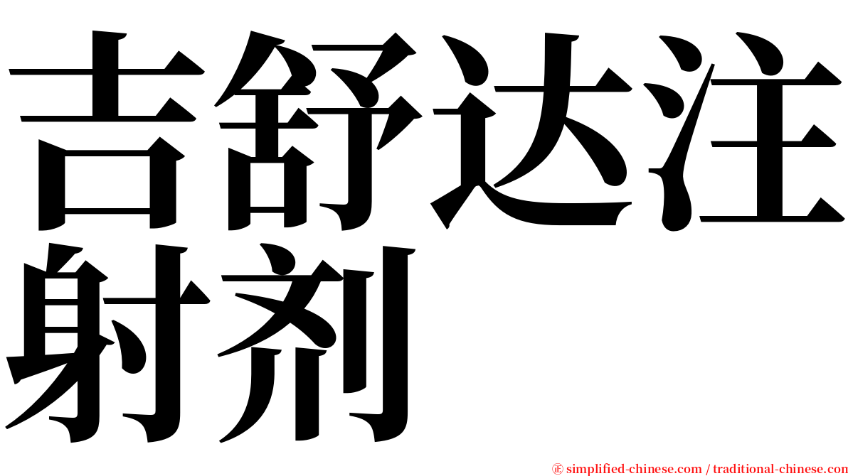 吉舒达注射剂 serif font
