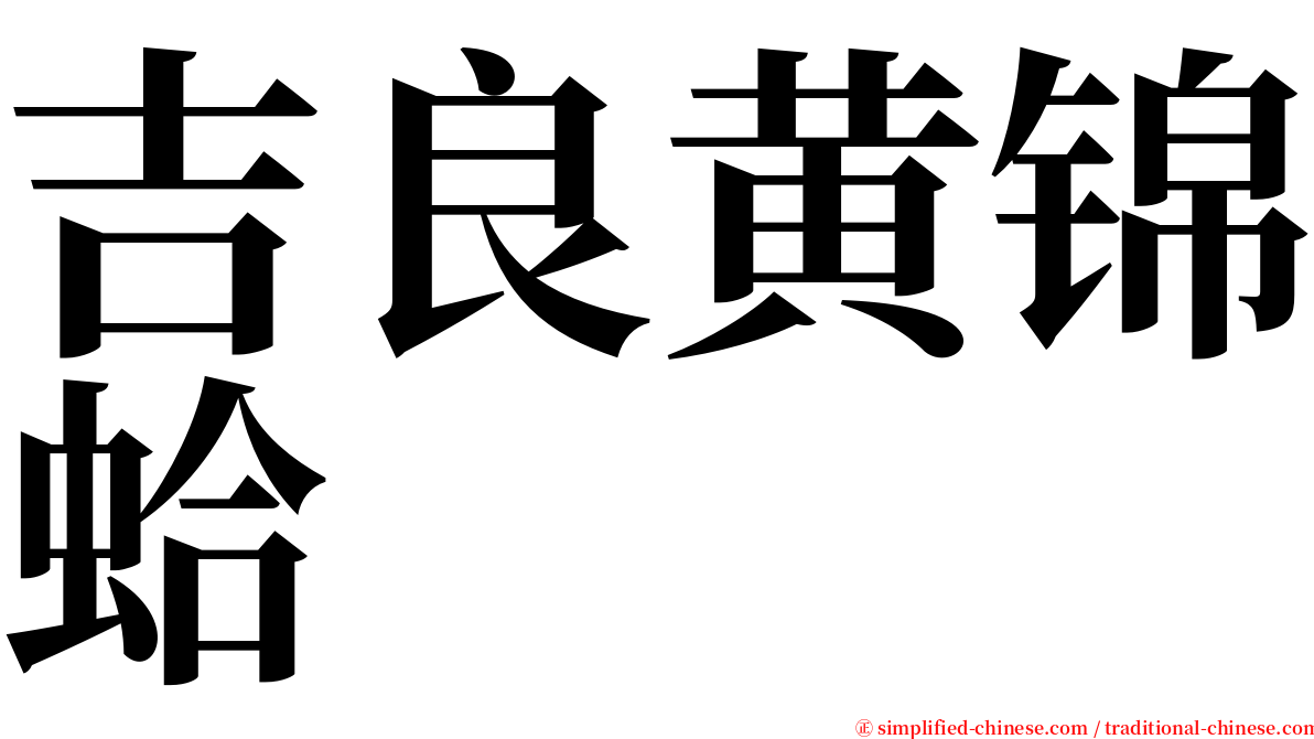 吉良黄锦蛤 serif font