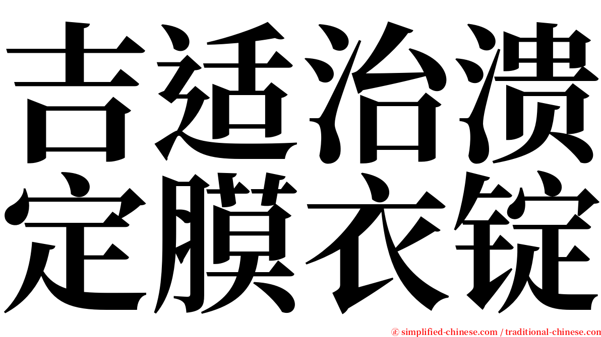 吉适治溃定膜衣锭 serif font