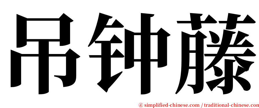 吊钟藤 serif font