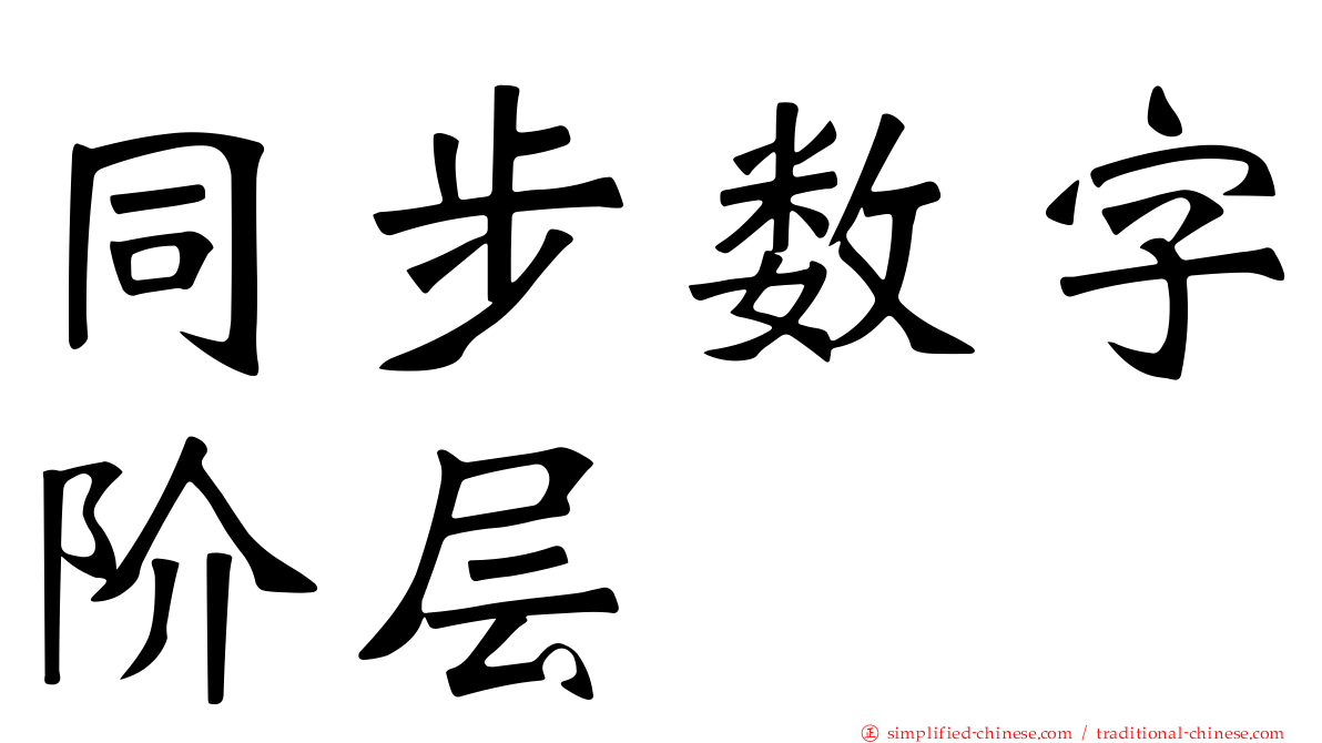 同步数字阶层