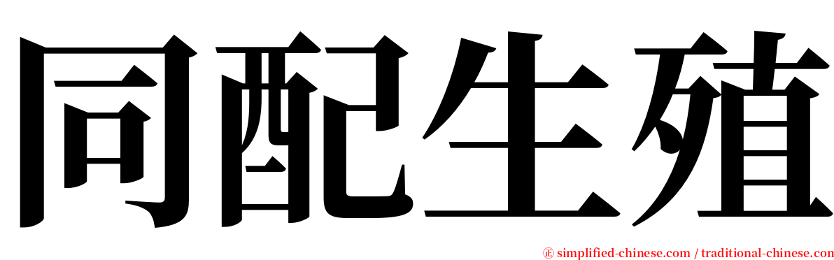 同配生殖 serif font