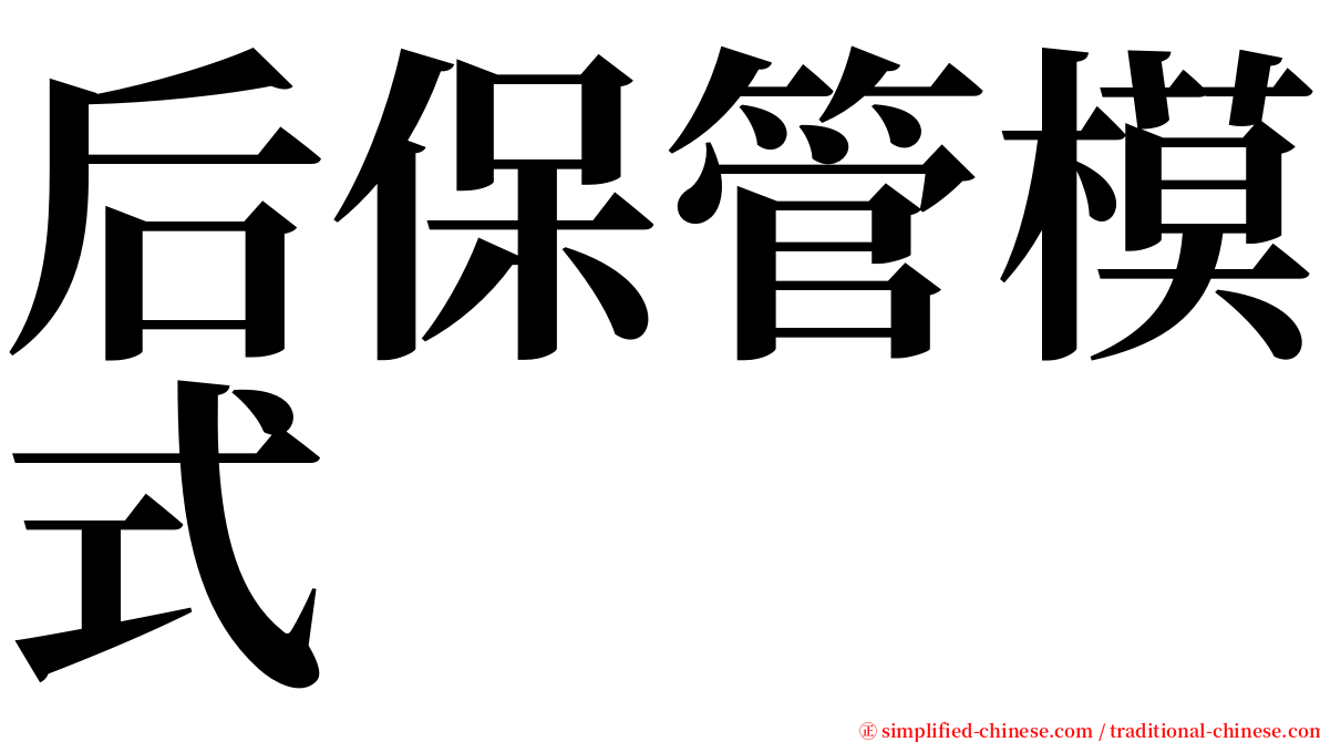 后保管模式 serif font