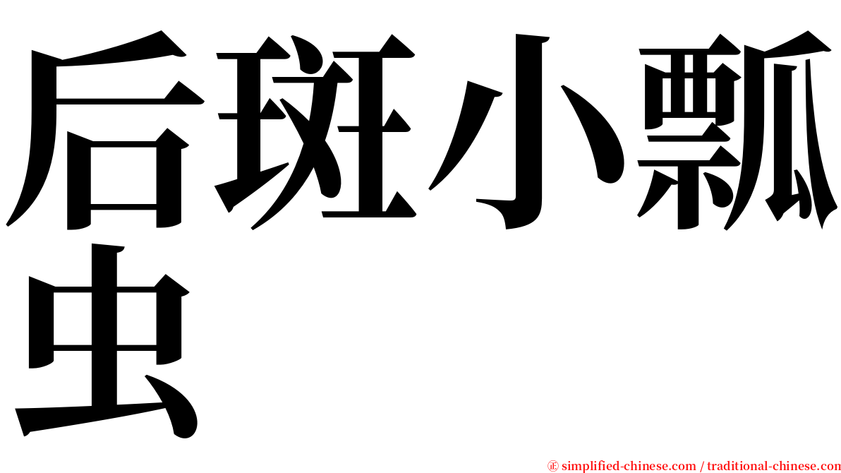 后斑小瓢虫 serif font