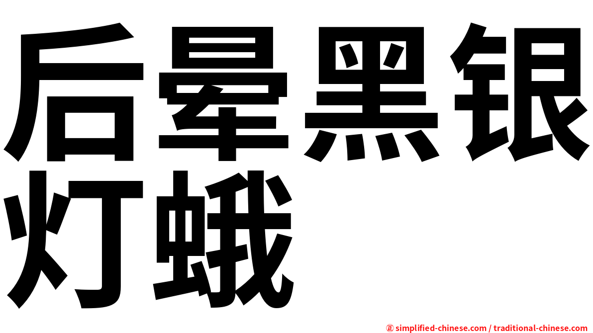 后晕黑银灯蛾