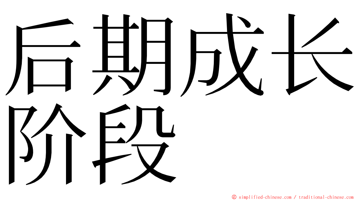 后期成长阶段 ming font