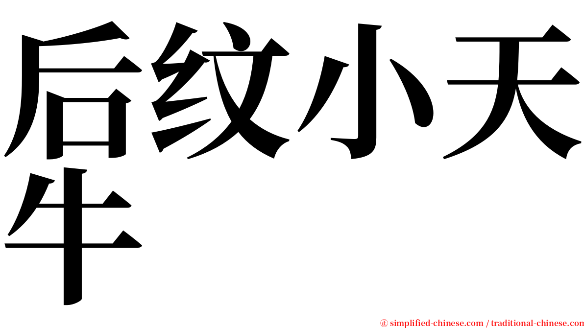 后纹小天牛 serif font