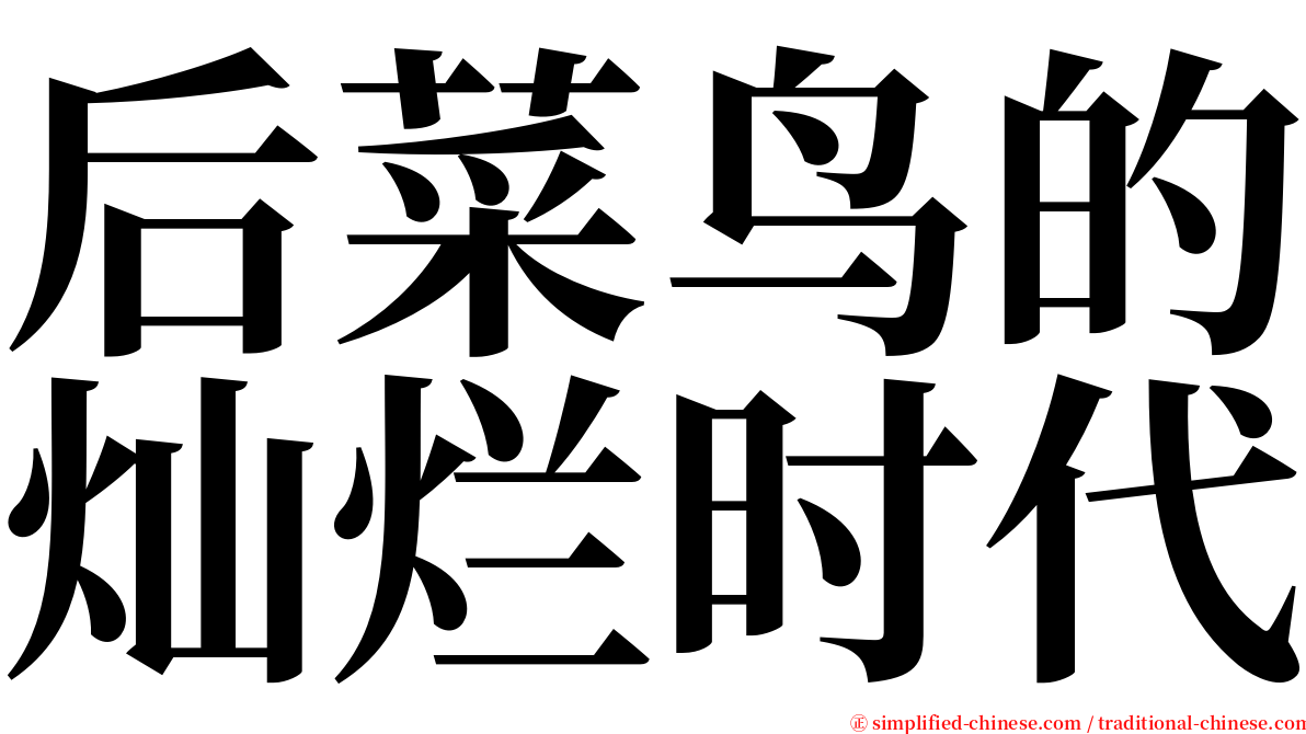 后菜鸟的灿烂时代 serif font