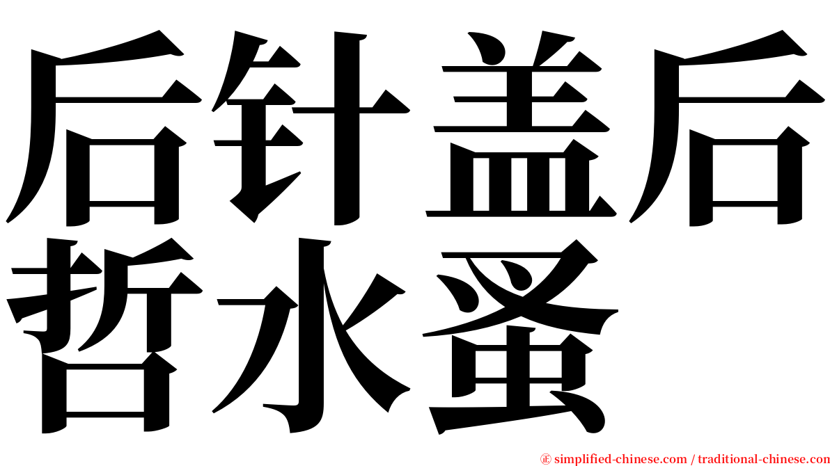 后针盖后哲水蚤 serif font