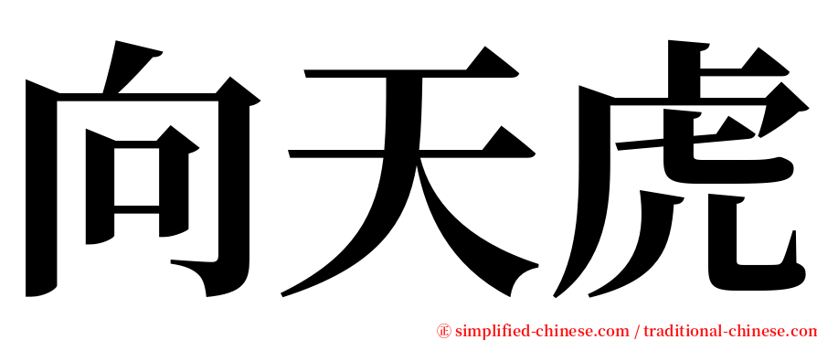 向天虎 serif font