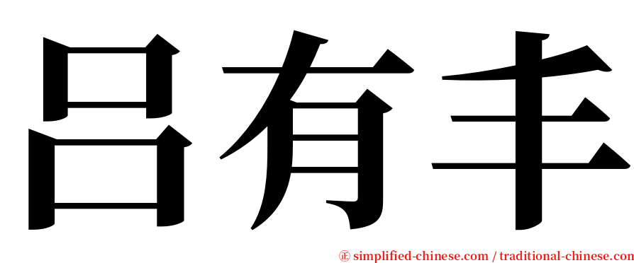 吕有丰 serif font