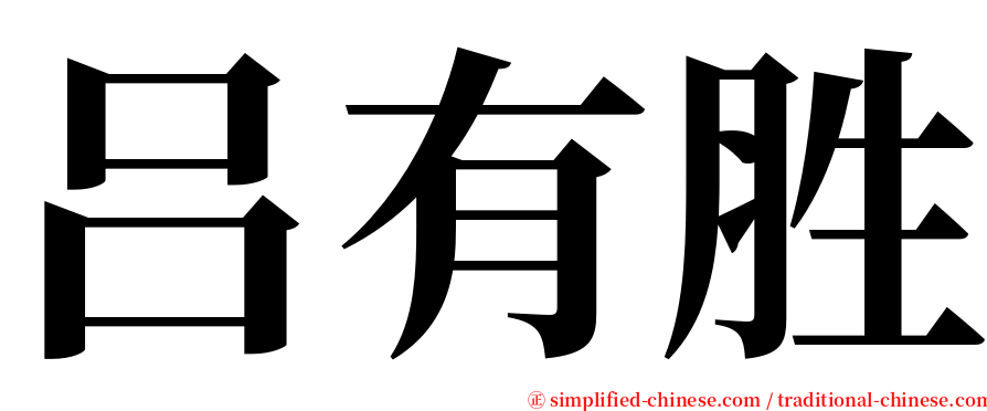 吕有胜 serif font