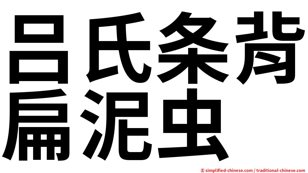 吕氏条背扁泥虫