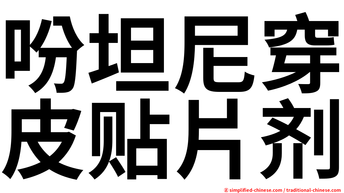 吩坦尼穿皮贴片剂