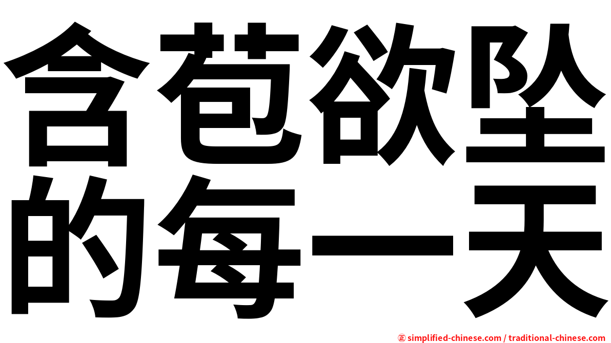 含苞欲坠的每一天