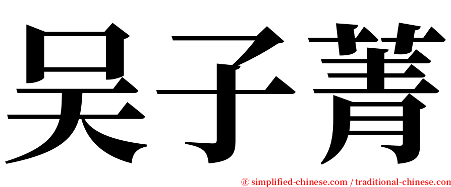 吴子菁 serif font