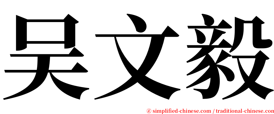 吴文毅 serif font