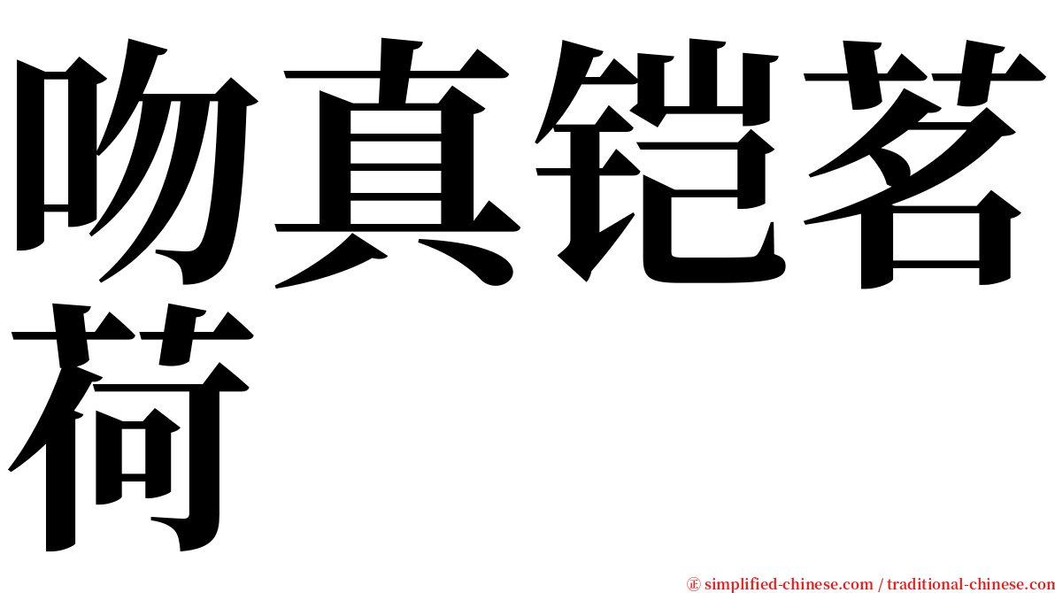 吻真铠茗荷 serif font