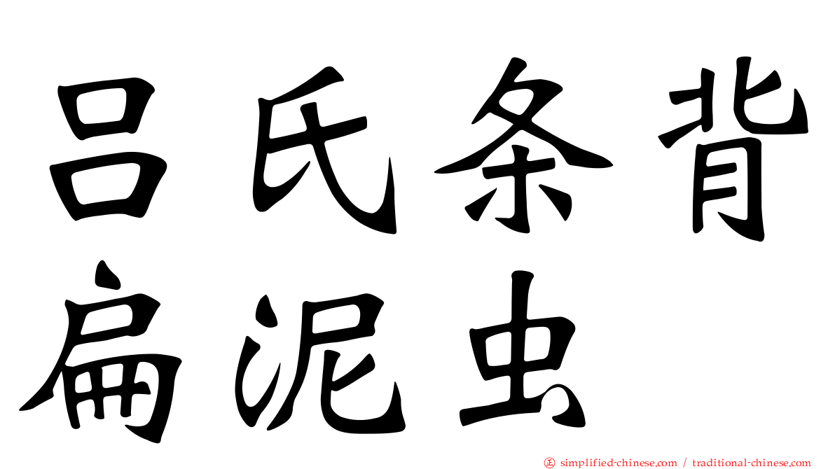 吕氏条背扁泥虫