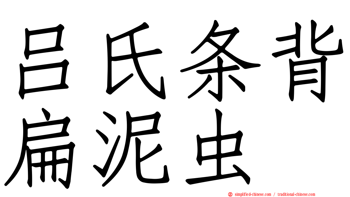 吕氏条背扁泥虫