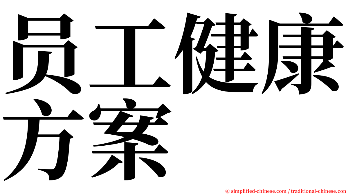 员工健康方案 serif font